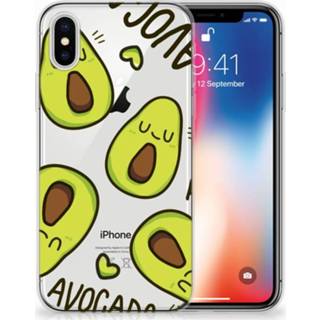 👉 X XS Apple iPhone | Uniek TPU Hoesje Avocado Singing 8720091385894