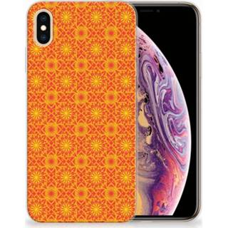 Oranje XS Apple iPhone Max TPU Hoesje Design Batik Orange 8720091416017