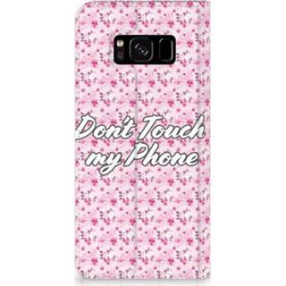 👉 Standcase roze Samsung Galaxy S8 Uniek Hoesje Flowers Pink DTMP 8720091439672