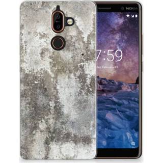 👉 Nokia 7 Plus TPU Hoesje Design Beton 8720091443990