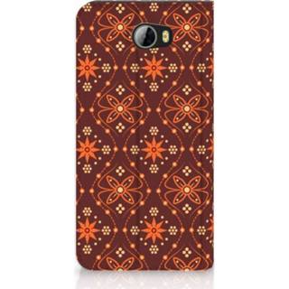 👉 Standcase bruin Huawei Y5 2 | Y6 Compact Uniek Hoesje Batik Brown 8720091456570