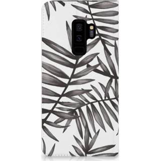 👉 Standcase grijs Samsung Galaxy S9 Plus Uniek Hoesje Leaves Grey 8720091457973