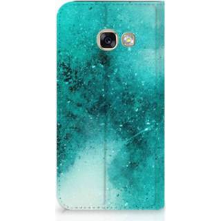 👉 Standcase blauw Samsung Galaxy A3 2017 Uniek Hoesje Painting Blue 8720091459489