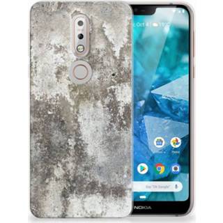 👉 Nokia 7.1 TPU Hoesje Design Beton 8720091464520