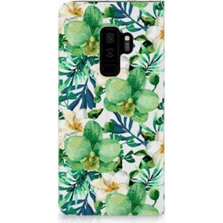 👉 Standcase groen Samsung Galaxy S9 Plus Uniek Hoesje Orchidee 8720091486935