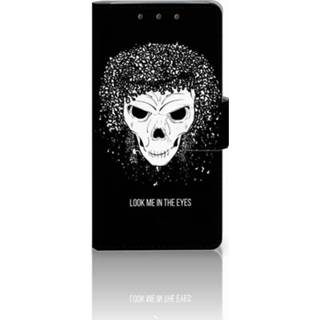 👉 HTC One M7 Uniek Boekhoesje Skull Hair 8720091519374