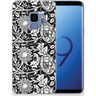 👉 Zwart Samsung Galaxy S9 Uniek TPU Hoesje Black Flowers 8720091529816