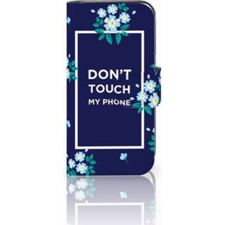 👉 Blauw Apple iPhone 5 | 5s SE Boekhoesje Flowers Blue DTMP 8720091532731