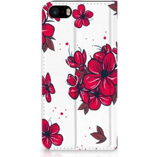 👉 Standcase rood IPhone SE|5S|5 Hoesje Design Blossom Red 8720091544185