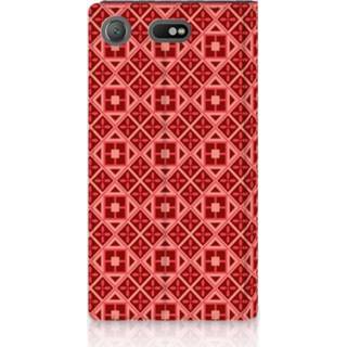 👉 Standcase rood Sony Xperia XZ1 Compact Uniek Hoesje Batik Red 8720091548251