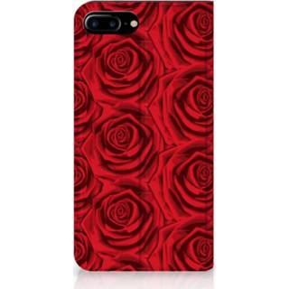 👉 Standcase rood Apple iPhone 7 Plus | 8 Uniek Hoesje Red Roses 8720091556072