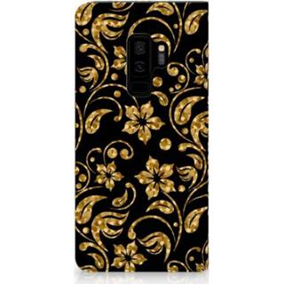 👉 Standcase gouden Samsung Galaxy S9 Plus Hoesje Design Bloemen 8720091572638