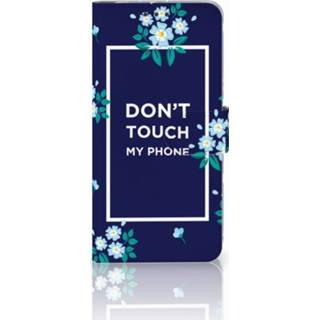 👉 Blauw HTC U11 Plus Boekhoesje Flowers Blue DTMP 8720091610255