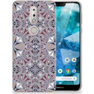 👉 Nokia 7.1 TPU Hoesje Design Flower Tiles 8720091633575