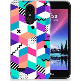 👉 LG K4 (2017) TPU Hoesje Design Blocks Colorful 8720091637658