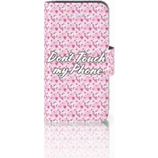 👉 Roze Apple iPhone 4 | 4S Uniek Boekhoesje Flowers Pink DTMP 8720091655485