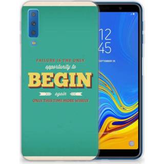 👉 Samsung Galaxy A7 (2018) Uniek TPU Hoesje Quote Begin 8720091739482
