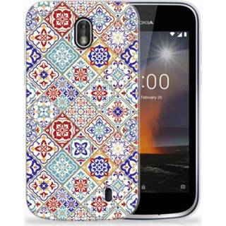 👉 Nokia 1 Uniek TPU Hoesje Tiles Color 8720091818200