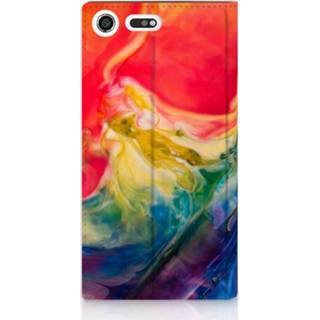 👉 Standcase Sony Xperia XZ Premium Uniek Hoesje Watercolor Dark 8720091868328