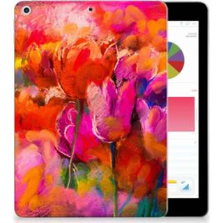 👉 Tablethoes Apple iPad 9.7 2018 | 2017 Tablethoesje Design Tulips 8720091932715