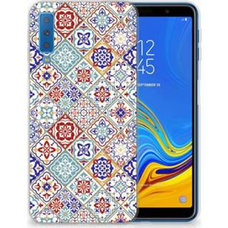 👉 Samsung Galaxy A7 (2018) Uniek TPU Hoesje Tiles Color 8720091948976