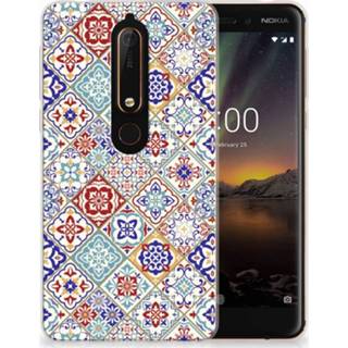 Nokia 6 (2018) Uniek TPU Hoesje Tiles Color 8720091954571