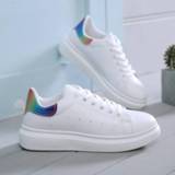 👉 Shoe wit vrouwen Women Shoes Fashion White Sneakers Chunky Vulcanize Female 2019 Spring Summer Platform Tenis Feminino Casual