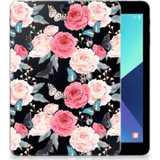 👉 Tablethoes Samsung Galaxy Tab S3 9.7 Uniek Tablethoesje Butterfly Roses 8720091000438