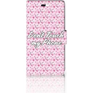 👉 Roze Huawei Y635 Uniek Boekhoesje Flowers Pink DTMP 8720091008373
