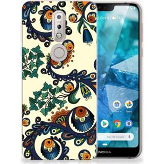 👉 Nokia 7.1 TPU Hoesje Design Barok Flower 8720091015104