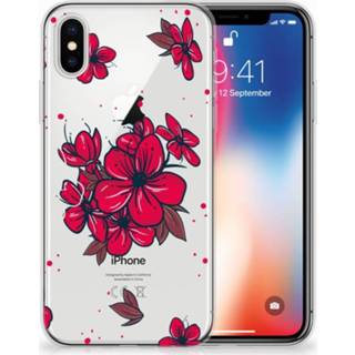 👉 Rood x XS Apple iPhone | TPU Hoesje Design Blossom Red 8720091045576