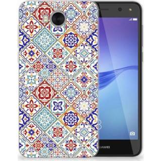 👉 Huawei Y5 2017 | Y6 Uniek TPU Hoesje Tiles Color 8720091963986