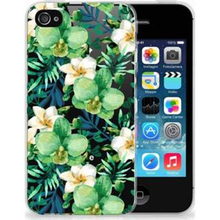 Orchidee groen Apple iPhone 4 | 4s Uniek TPU Hoesje 8720091970465