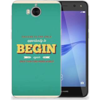 👉 Huawei Y5 2017 | Y6 Uniek TPU Hoesje Quote Begin 8720091973183