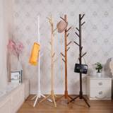 👉 Hanger Solid wood floor coat rack Simple Assembly Triangle Base clothes Hat shelves standing clothing racks bedroom furniture