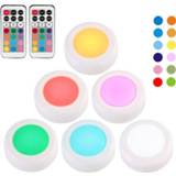 Wardrobe RGB 12 Colors LED Under Cabinet Light Dimmable Touch Sensor Puck Lights For Cupboard Close Stair Hallway Night Lamp
