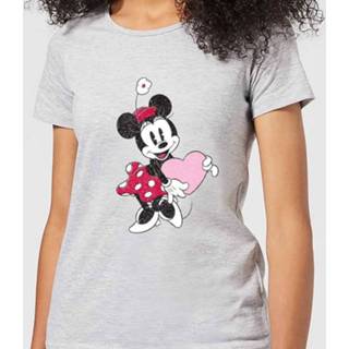 👉 Disney Minnie Mouse Love Heart Women's T-Shirt - Grey - 5XL - Grijs