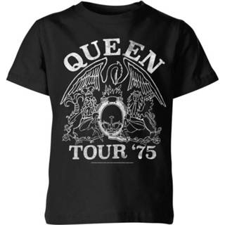 Queen Tour 75 Kids' T-Shirt - Black - 11-12 Years - Zwart