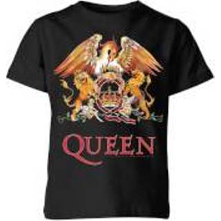 👉 Queen Crest Kids' T-Shirt - Black - 11-12 Years - Zwart