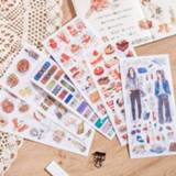 👉 Kladblok 3PCS Lovely Cartoon Fashion Clothing Stationery DIY Stickers Office School Supplies Diary Scrapbook Decoration