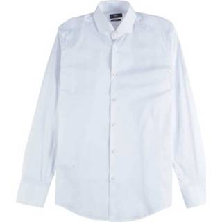 👉 Overhemd wit elastische katoenmix male Slim Fit in een licht