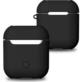 👉 Earphone zwart silicone TPU Case Protective Cover for Airpods Shockproof Waterproof Protector Apple AirPod Accessories Frosted Surface(Black)