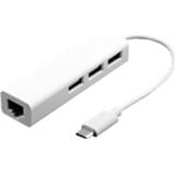 👉 13 cm USB-C 3.1 / Type-C 100 Mbps Ethernet-adapter met 3-poorts USB 2.0-hub, voor MacBook 12 inch / Chromebook Pixel 2015 (wit)