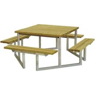 👉 Picknicktafel hout zwart Vierkant 