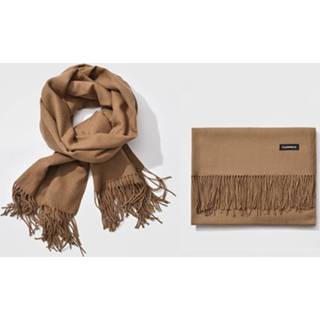 👉 Herfst- en winterseizoen klassieke effen kleur imitatie kasjmier sjaal, maat: 60 * 200cm (donkere koffie)