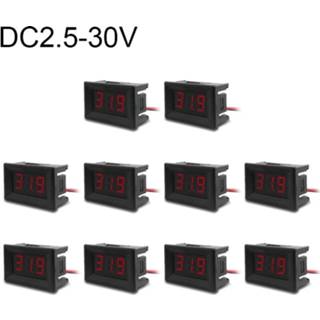 👉 Rood 10 stuks 0 36 inch 2 draden digitale Voltage Meter met Shell licht kleurendisplay maatregel Voltage: DC 2.5-30V (rood) 6471542455117
