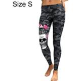 👉 Halloween kostuum s vrouwen kostuums Cranio hoofd digitale Print lage taille dames Leggings panty's maat: 6471542475290