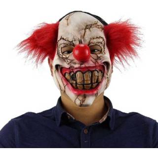 👉 Halloween Festival partij Latex kale Clown bang masker 6471542479847