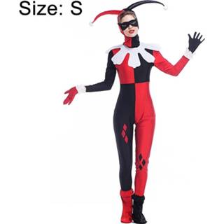 👉 Halloween kostuum vrouwen Harry Qinn Clown Cosplay kleding maat: S buste: 78 ~ 84cm taille: 63 70cm Jumpsuit lengte: 134 cm 6471542484476