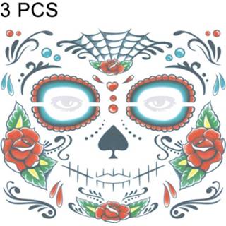 👉 Tattoo 3 PC's Halloween waterdicht tijdelijke gezicht Stickers grootte: 240 * 210mm 6471542484582